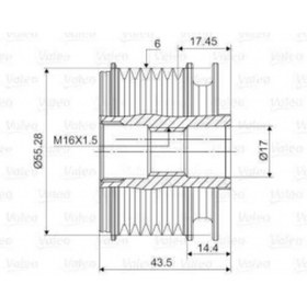 Resim Valeo ALTERNATOR KASNAK CLIO II-MGN-KNG-SCENIC (K4M-K4J-K9K-F4P) (6 KANAL) - 588004 