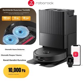 Resim Roborock 10.000 Pa Emiş Güçlü Halı Tanıma Mop Kaldırma ve Sıcak Su ile Mop Yıkama Kurutmalı Robot Süpürge Qrevo L 
