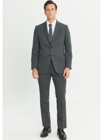 Resim AC&Co / Altınyıldız Classics Erkek Antrasıt Slim Fit Dar Kesim Mono Yaka Takım Elbise Antrasit 