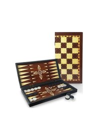 Resim Tavla Ahşap Ceviz Tavla Pul Ve Zar Takımı Dahil Pc091 