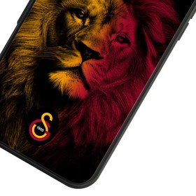 Resim Galatasaray Sarı Kırmızı Parçalı Aslan Cam Telefon Kılıfı - iPhone 15 Pro 