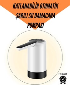 Resim shopwave Şarjlı Su Pompası 8000mAh | Cam Damacana Uyumlu | Tek Tuşla Kontrol | USB Şarjlı Otomatik Dolum 