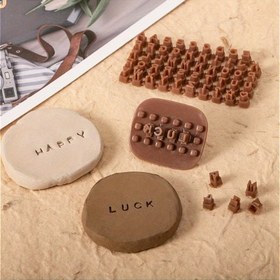 Resim 1 set seramik/polimer/kil/sabun için uygun, harf damgaları, sayı damgaları, sembol damgaları, kabartma baskı damgaları, DIY el yapımı sabun kalıpları, alfabe ve rakam kalıpları 
