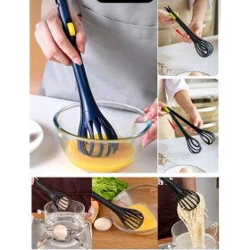 Resim Aşkana 2’si 1 Arada Sihirli Çırpıcı Maşa,30 Cm,ısıya Dayanıklı Karıştırıcı Özellikli Servis Maşası 