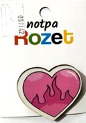 Resim Notpa Rozet Ahşap Pembe Kalp - 3 Adet 