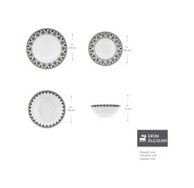 Resim Karaca Forever Bone Samatya 24 Parça 6 Kişilik Yemek Takımı Çok Renkli 