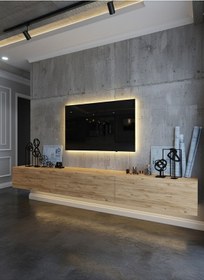 Resim Resital Ledli Duvara Monte Tv Sehpası - Çam - W6008-6 Çam 