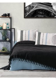 Resim Cotton Box Jakarlı Çift Kişilik Pike Takımı Origin Siyah 