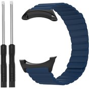 Resim Geeksen Suunto Core İçin 22mm Metal Uçlu Silikon Manyetik Kordon - Gece Mavisi, Ayarlanabilir, Dayanıklı Malzeme, Kol Büyüklüğüne Uygun 