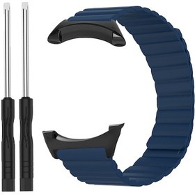 Resim Geeksen Suunto Core İçin 22mm Metal Uçlu Silikon Manyetik Kordon - Gece Mavisi, Ayarlanabilir, Dayanıklı Malzeme, Kol Büyüklüğüne Uygun 