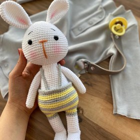 Resim Amigurumi Çizgili Tulumlu Tavşan 2 - Sarı 