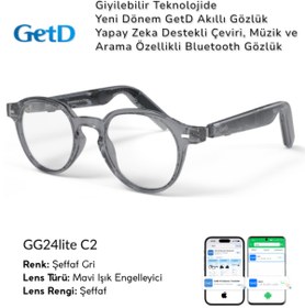 Resim Get D GETD GG24liteC2 Akıllı Gözlük – Çeviri, Müzik ve Arama Özellikli Bluetooth Gözlük 