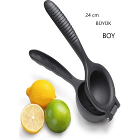 Resim HYD Döküm Limon Sıkacağı Limon Presi Büyük Boy 24CM, Siyah Metal Limon Sıkacağı, Döküm Naranciye Sıkacağı 