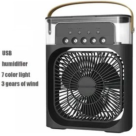 Resim Black Yeni 3 In 1 Fan Klima Ev Küçük Hava Soğutucu Led Gece 