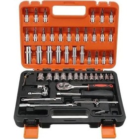 Resim Zhltools Cr-v Max Cırcırlı 53 Parça Lokma Anahtar Takımı Bits Uç Seti İle Tam Set 