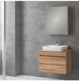 Resim Denko Etna 65 cm MDF Hazar Banyo Dolabı Takımı Ahşap 