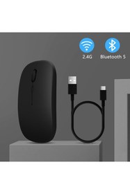 Resim Sneezy Samsung Tablet Şarj Edilebilir Sessiz Mouse Bluetooth + 2.4Hz Wifi Kablosuz Mouse Fare 