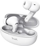 Resim Trust Yavi kulak içi Bluetooth kulaklık, 2 ENC gürültü önleme mikrofonlu, 23 saat çalma süresi,%35 geri dönüşümlü plastik, kulaklık, kablosuz Bluetooth iPhone Android iOS - beyaz 