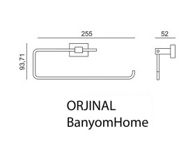 Resim Çelik Banyo Paslanmaz Pirinç Mat Siyah Kenzo Kağıt Havluluk Siyah 