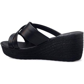Resim Voga 2036 Dolgu Topuk Comfort Casual Kadın Terliği 