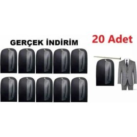 Resim 20 Adet Takım Elbise Kılıfı 20 Adet Fermuarlı Koruyucu Kılıf Kıyafet Hurcu Toz Geçirmez Süper Kalit 