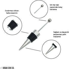 Resim Urbancove Co. - Paslanmaz Çelik Şarap Tıpası, Dıy, Kendin Tasarla 