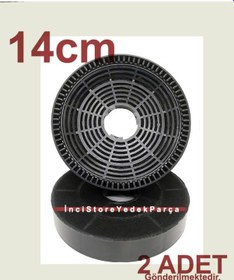 Resim Adx 9002 Ankastre Davlumbaz Aspiratör İçin Karbon Filtre 14cm 2 Adet V47006099 