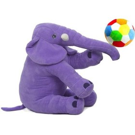 Resim Uyku Arkadaşım Fil 90 Cm Ve Soft Top Mor 