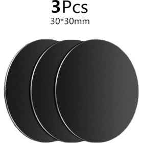Resim GongtuShop 3 Adet Siyah 30X30 Tarzı Pcs Manyetik Metal Plaka Araç Telefonu Tutacağı Evrensel Demir Levha Disk Etiket Montajı Cep Telefonu Mıknatıs Standı IPhone Için (Yurt Dışından) 