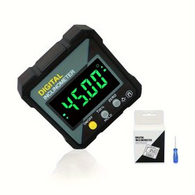 Resim Hassas Dijital Açı Ölçer & Arka Işıklı Manyetik Açı Ölçer - Çift Ölçek 450°C/90°R, ±0.2° Doğruluk, Ahşap İşleri & Makine için - Hafif, Kolay Okunur LCD, Otomatik Tutma & Ters Çevirme, Tornavida Dahil, CE/RoHS Sertifikalı 