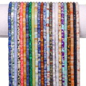 Resim 145 adet 2x4mm Doğal Taş Malachite Lapis Lazuli Tiger Eye Silindirik Gevşek Boncuklar, DIY Şık Bilezikler, Kolyeler, Küpe Aksesuarları, Takı Yapımı Malzemeleri, Erkek ve Kadın Hediyeleri için Uygun 