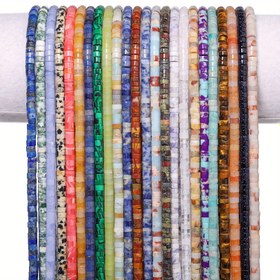 Resim 145 adet 2x4mm Doğal Taş Malachite Lapis Lazuli Tiger Eye Silindirik Gevşek Boncuklar, DIY Şık Bilezikler, Kolyeler, Küpe Aksesuarları, Takı Yapımı Malzemeleri, Erkek ve Kadın Hediyeleri için Uygun 