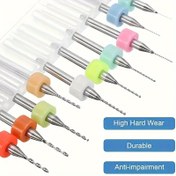 Resim 10 adet PCB Matkap Ucu Seti Karbür Mikro CNC Spiral Uçlar, Mini Matkap Ucu 1/8" Şaft Baskı Devre Kartı, Kehribar, Balmumu, Pürüzlü Taş, Dremel, Mücevher için 
