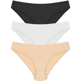 Resim Bonbonetti Chocolate Baby & Kids Bonbonetti Kadın Pamuklu Bikini Model 3'Lü Paket Siyah Beyaz Ten Kadın Külot Çok Renkli 