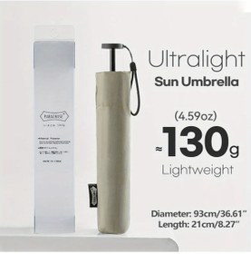Resim Elmpaly Khaki 111g Karbon Fiber Katlanır Uv Koruma Rüzgar Geçirmez Şemsiye 