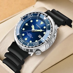 Resim Hanyang Silikon Kemer Mavi Lıge 50 M Su Geçirmez Erkek Saatler Lüks Kuvars Kol Saati Iş Spor Izle Erkekler Için Aydınlık Tarih Adam Saatler Relogio Masculino (Yurt Dışından) 