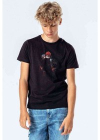 Resim Anime Naruto Sage Of Six Paths Baskılı Unisex Çocuk Siyah T-Shir 