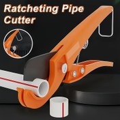 Resim 1 adet Turuncu Ratchetli PVC Boru Kesici Aracı - PEX ve Plastik Boruların Hassas Kesimi için Hızlı Ayarlanabilir Dişli Mekanizma, Dayanıklı Endüstriyel Sınıf Tasarım 