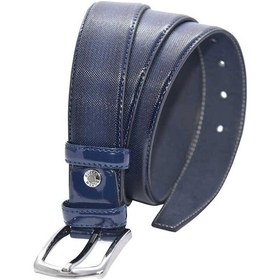 Resim Süzer Deri Lacivert Rugan Suni Deri Desenli 3.5 Cm.lik Klasik Kemer - 8005-80 Lacivert 
