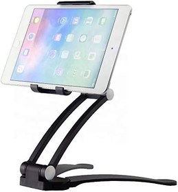 Resim Coverzone 2-İn-1 Fonksiyonlu 5.1-12 İnch Tablet-Telefon tutacağı Mutfak Masaüstü Dolap Duvar Montaj Tutucu Standı Siyah 
