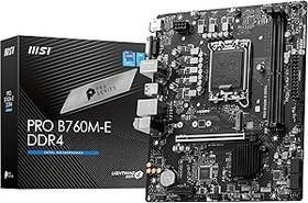 Resim MSI PRO B760M-E DDR4 SOKET 1700 DDR4 4800(OC) PCI-E,M.2 USB3.2 HDMI,VGA, 1x 1G LAN mATX Anakart 