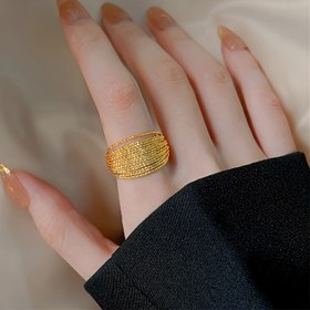 Resim Banketler ve Günlük Kıyafetler için Lüks Vintage Esintili Çok Katmanlı Ayarlanabilir Bakır Yüzük 