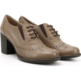 Resim Gönderi R Kadın Vizon Antik Bağcıklı Orta Kalın Topuklu Hakiki Deri Oxford Ayakkabı Gdza13424040 vizon 