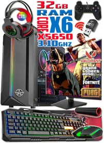 Resim WARBOX Gopo Xeon X5650 32gb Ram 256gb Ssd 250gb Hdd R7240-4gb E.kartı 20"Monitör Gaming Pc 