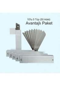 Resim Zorro 1404 Geniş Maket Bıçağı Yedeği 18mm 14 Kırımlı 50 Adet 