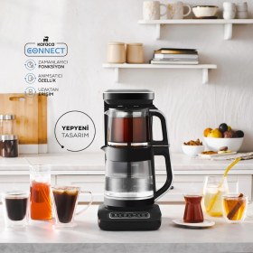 Resim Karaca Wi-Fi Pro Android-Ios Uyumlu Çaysever 4 In 1 Konuşan Cam Çay ve Filtre Kahve Makinesi 2500W 