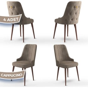 Resim Canisa Concept Enoa Serisi , 4 Adet Sandalye, Ceviz Gürgen Ayak 
