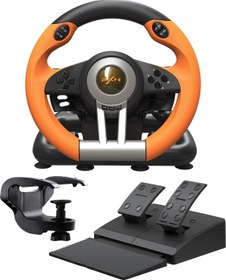 Resim Coverzone Oyun Yarış Direksiyon PXN V3 Pro 180° Yarış Direksiyonu, Evrensel USB Bağlantı Noktası ve Pedallı, PC, PS3, PS4, Xbox One, Xbox Serisi S&X, Nintendo Switch için uygundur (Turuncu) 