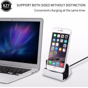 Resim Xiaxiaoer 2'si 1 Arada USB Kablosu Veri Telefonu Şarj Cihazı Dock Standı Yıldırım/tip-C/mikro USB Bağlantı Noktası Masaüstü Şarj Standı iPhone x Xs Max Xr 6 6s (Yurt Dışından) 