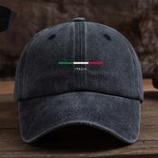 Resim İtalyan Bayrağı Baskılı Siyah Beyzbol Şapkası - Yüksek Kaliteli Tekstil Kumaş, Makinede Yıkanabilir ve Kuru Temizlenebilir, Dış Mekan Balıkçılığı için Yapılandırılmış Siperlik Kenarı, Günlük Kullanım, Balıkçı Şapkası, Doğa Yürüyüşü Başlığı, Şık Ördek Gagası Tasarımı, Dayanıklı 
